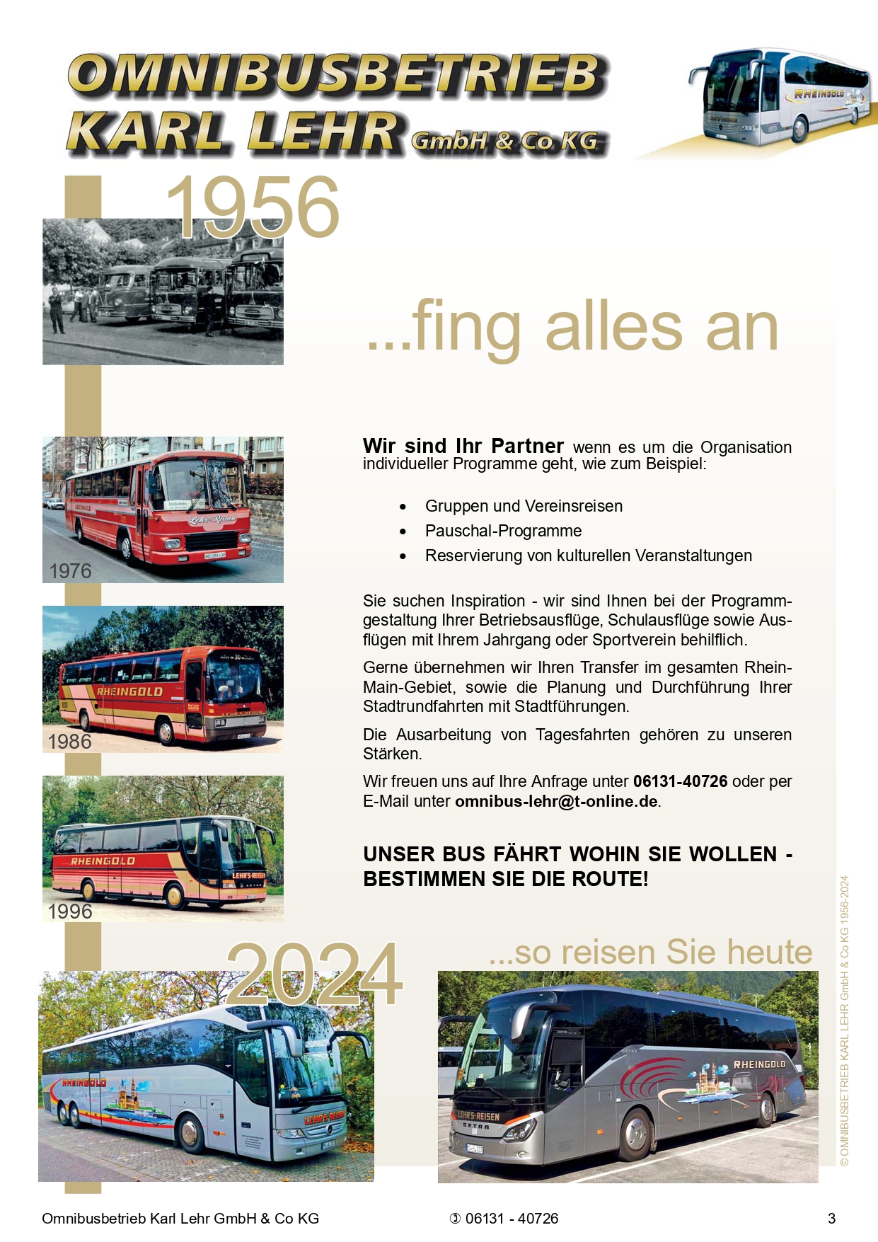 Tagesfahrten Omnibus Lehr 2023